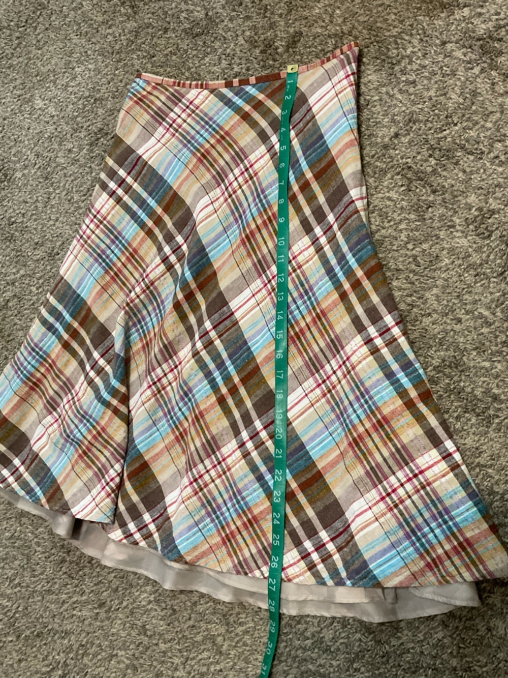 Christopher & Banks Plaid A-Line Skirt with Beige Underskirt Medium - Picture 8 of 8